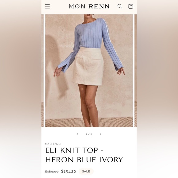 Mon Renn LORINA MINI SKIRT - NATURAL- size small Never worn